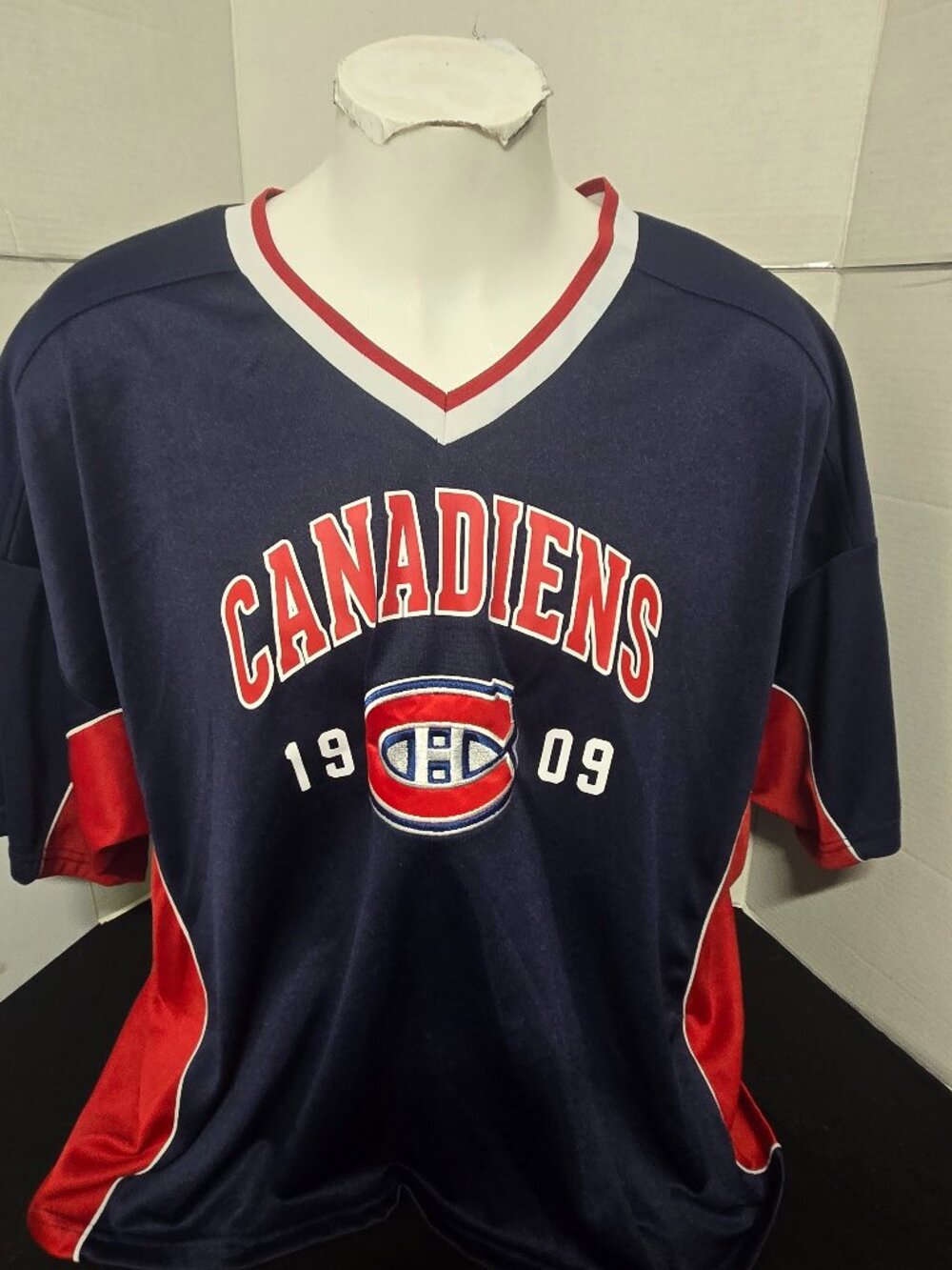 Starter Montreal Canadiens Hockey Jersey Shirt XXL Blue Red NHL Embroidered
